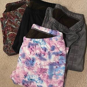 Assorted Patterned and Tie-Dye fleece lined leggings